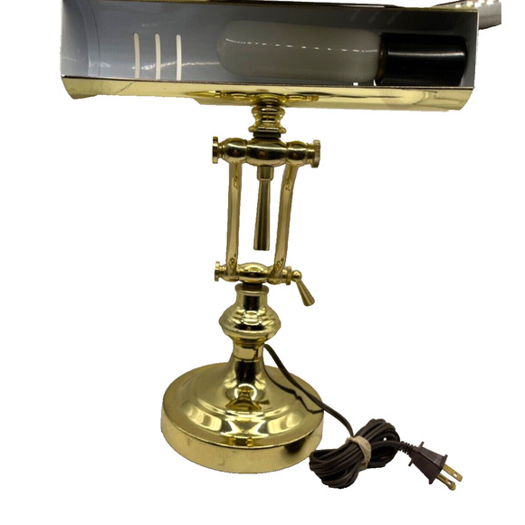 Vintage Underwriters Laboratories Portable Gold Adjustable Baker's Piano Lamp - Picture 4 of 11